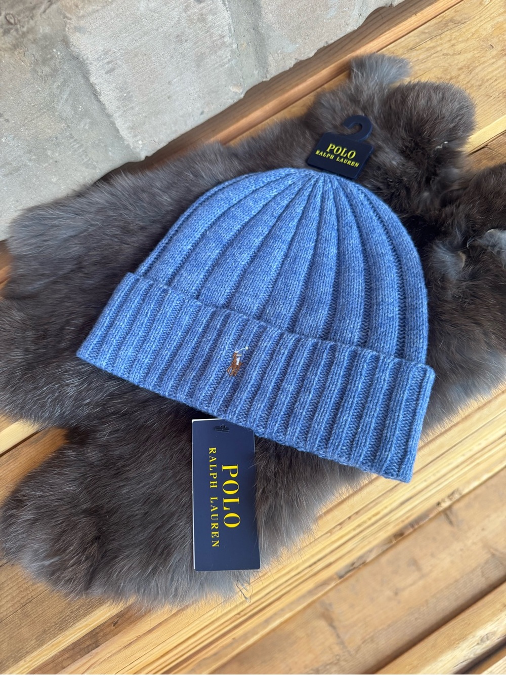 Polo by Ralph Lauren Ribbed Knit Beanie - Light Blue